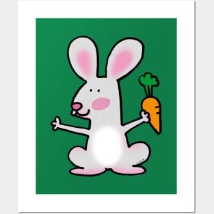 fun rabbit cartoon Posters and Art